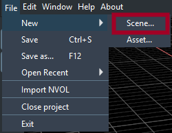 File Menu Scene Creation